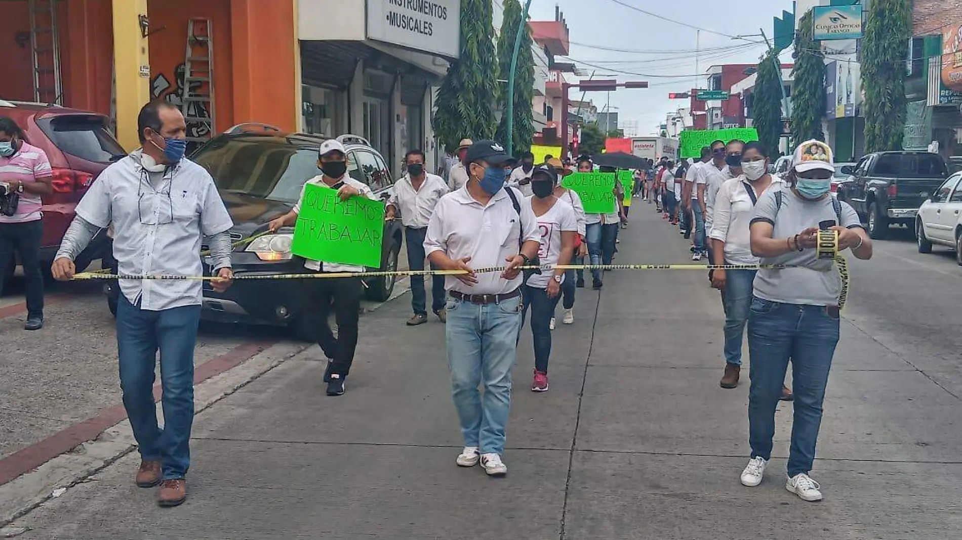 manifestación, comerciantes